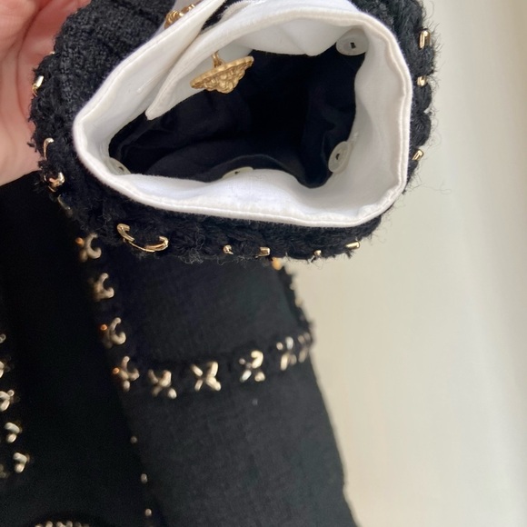 Chanel Black Blazer and Dress Set with Metallic Embellishments - Picture 7 of 16